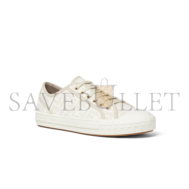 F**di domino white fabric low-tops 7e1553ak1pf1gqf